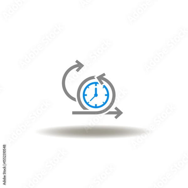 Fototapeta Vector illustration of round arrows process of agile with clock. Symbol of DAD Disciplined Agile Delivery.