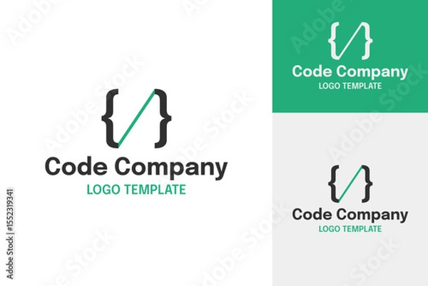 Fototapeta Coding development logo design template vector symbol illustration