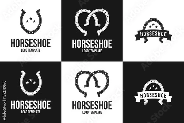 Fototapeta Set collection horseshoe logo design template vector symbol illustration