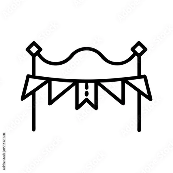 Fototapeta Vector illustration of a festive banner in a cheerful style on a white background with copy space