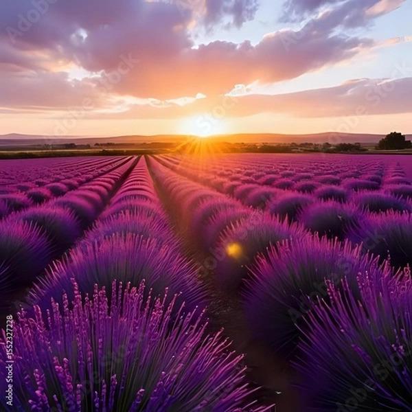 Obraz lavender field at sunset