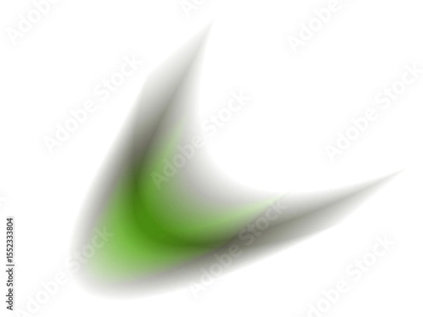Fototapeta Abstract green and grey layered shape with smooth gradients on a dark background
