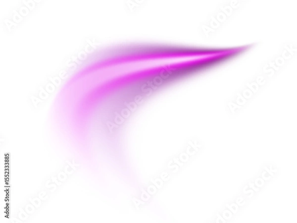 Fototapeta Abstract purple and white curved shape with gradient on a black background