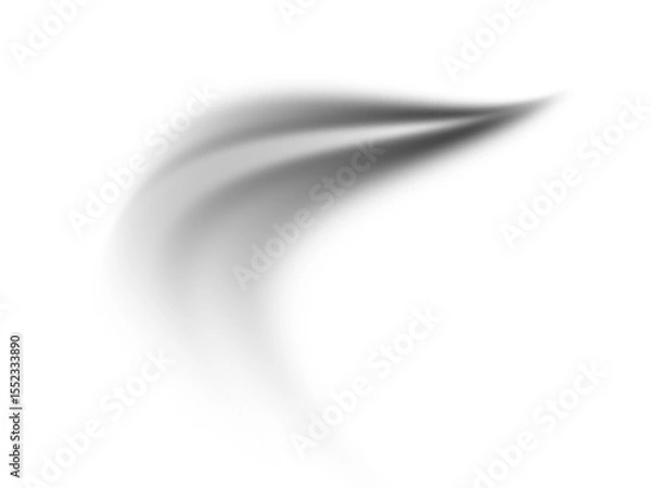 Fototapeta Abstract grayscale curved shape with blurred edges against a stark black background
