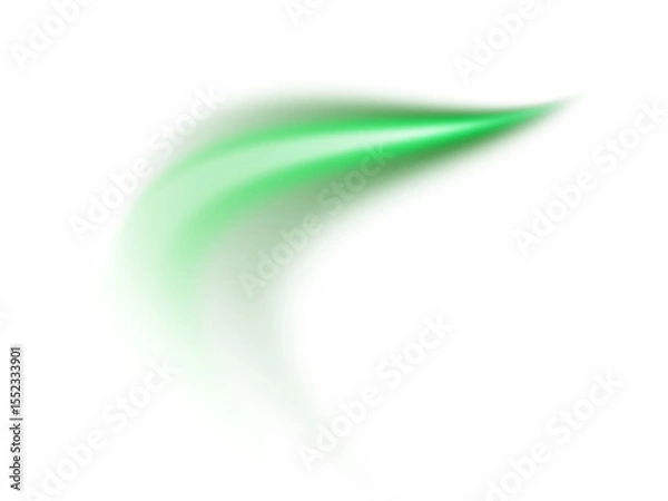 Fototapeta Abstract green shape with flowing lines against a black background graphic design