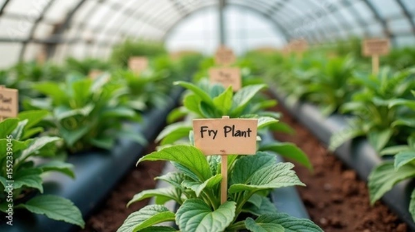 Obraz Growing fry plants in a greenhouse a sustainable agriculture event highlighting cultivation techniques