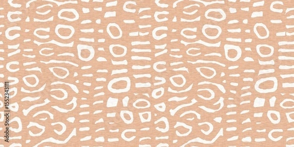 Fototapeta Gender neutral baby nursery decor trim. Sketch border in decorative kid fashion swatch. Calm minimal shape seamless pattern edge. 