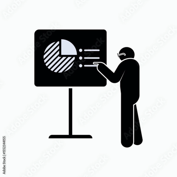 Obraz Present Business Chart. Manager, Presenter. Presentation Session. 