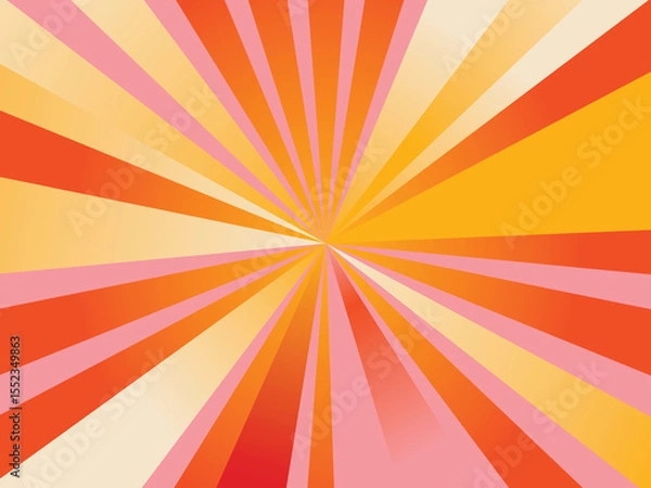 Fototapeta Vibrant Sunburst Background Abstract Orange, Pink, and Yellow Rays Design