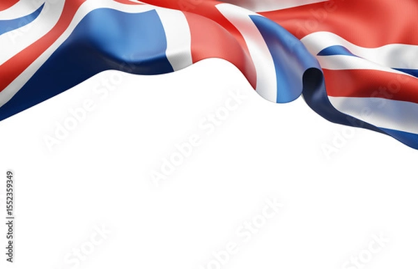 Fototapeta United kingdom or england flag on transparency background with copy space 3D render