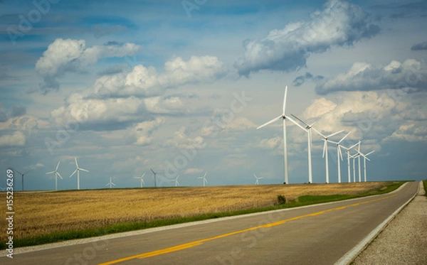 Obraz Wind Turbines on a farm