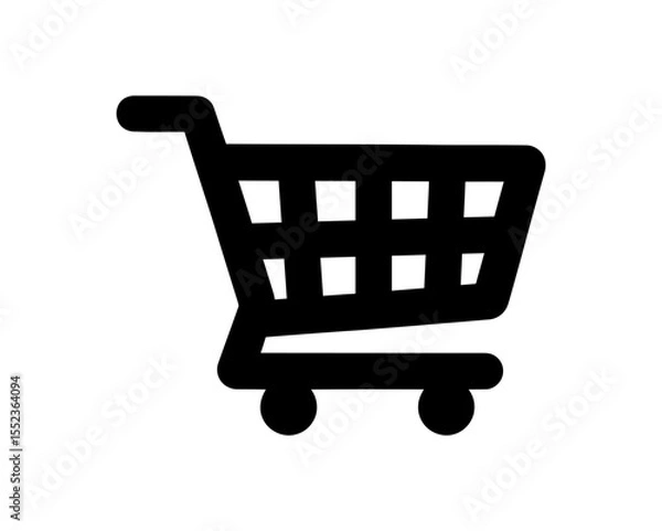 Obraz Collection of Shopping Cart Icons Depicted in Black Isolated on White Background