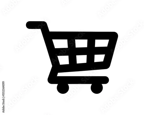 Obraz Collection of Shopping Cart Icons Depicted in Black Isolated on White Background