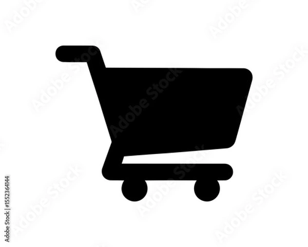 Obraz Collection of Shopping Cart Icons Depicted in Black Isolated on White Background