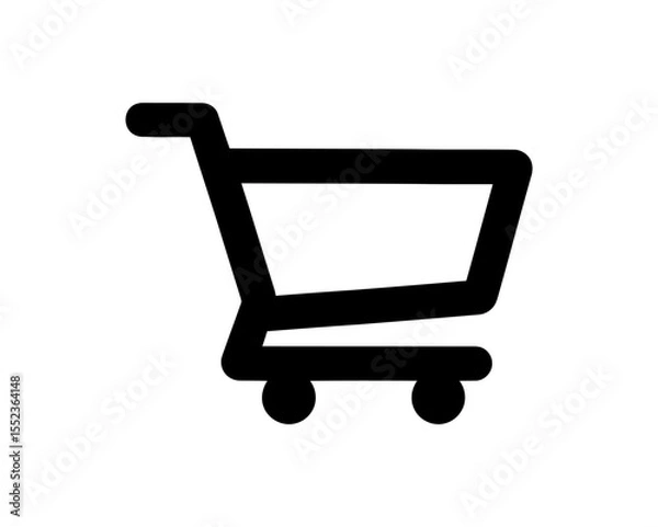 Obraz Collection of Shopping Cart Icons Depicted in Black Isolated on White Background