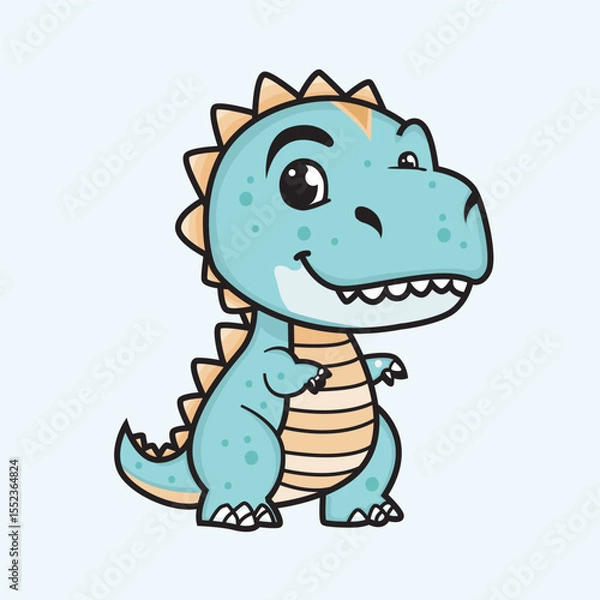 Fototapeta cute and funny dinosaur illustration hand drawn style