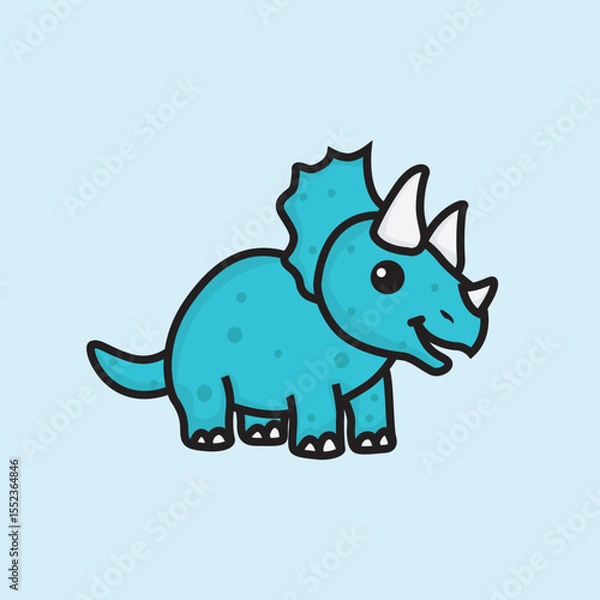Obraz triceratops dinosaur hand drawn style