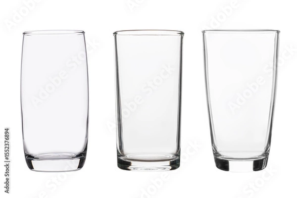 Obraz Set of empty glass isolated on white background.