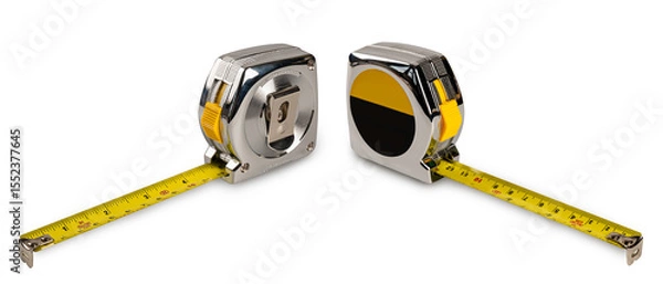 Obraz Two measuring tape isolated on white background.