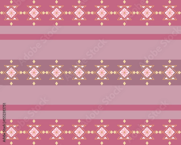 Obraz Ikat seamless pattern pink color textiles