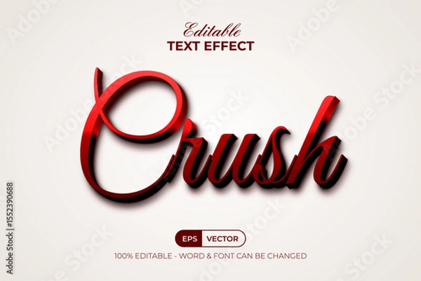 Fototapeta Crush Red Editable Text Effect Luxury 3D Style.