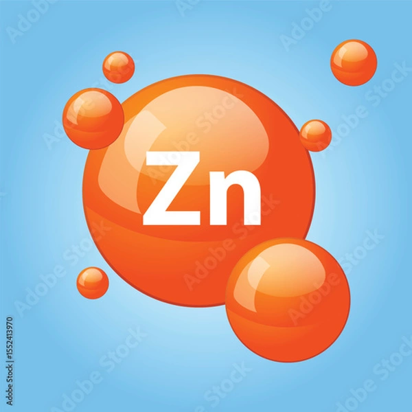 Obraz Zinc icon structure chemical element round shape circle light orange