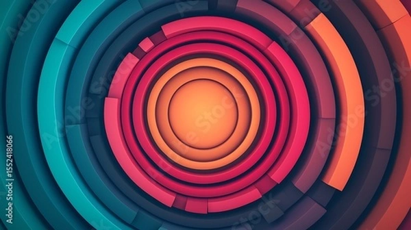 Fototapeta Abstract Circular Patterns in Vibrant Colors and Gradients