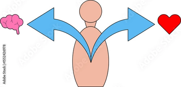 Obraz Brain Versus Heart Decision Concept