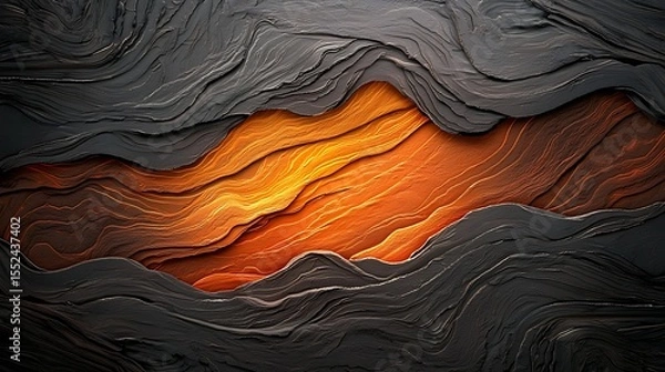 Obraz Glowing magma textures fire contrast concept, Abstract art this abstract artwork showcases a mesmerizing blend of textures and colors