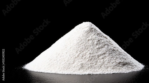 Fototapeta A pile of fine white denatonium benzoate powder, commonly used as a bittering agent for safety and chemical applications