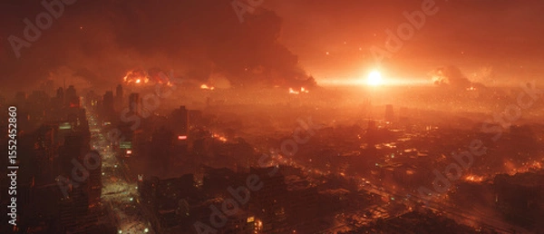 Obraz Apocalyptic Cityscape at Dusk