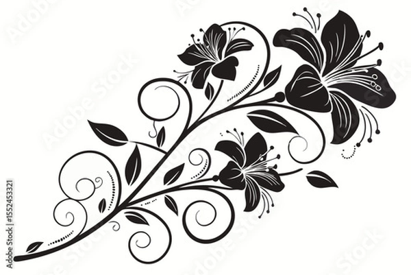 Obraz Black and White Azalea Flower Design Elements