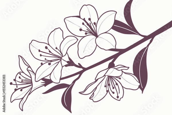 Obraz Minimalist Azalea Silhouette Art
