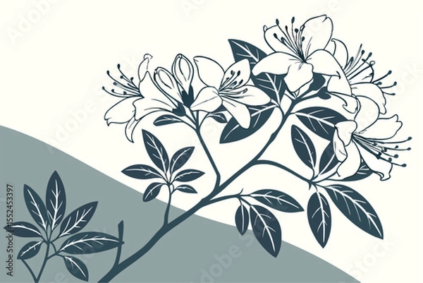 Obraz Nature-Inspired Azalea Silhouette Vector