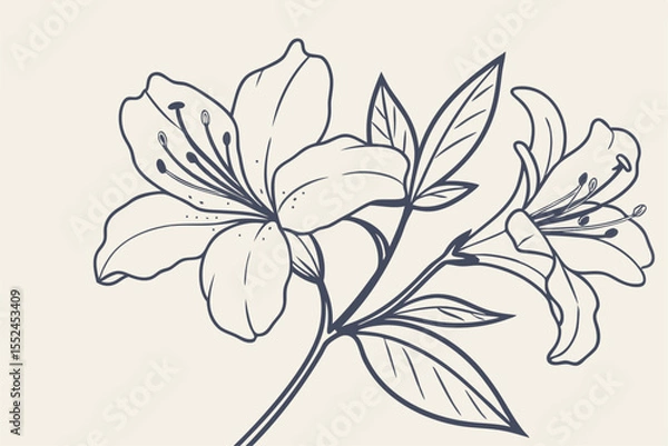 Obraz Minimalist Azalea Silhouette Art