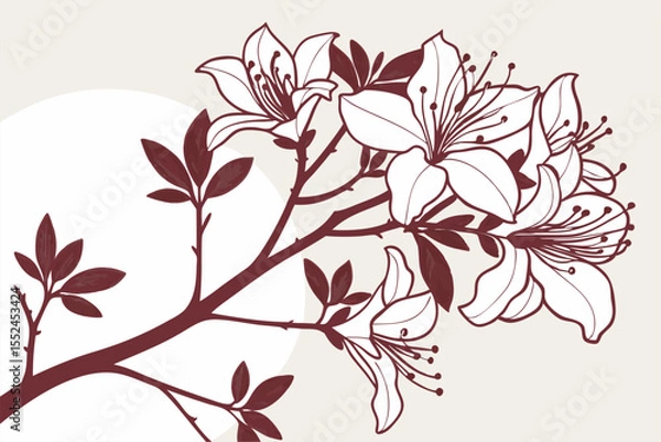 Obraz Nature-Inspired Azalea Silhouette Vector