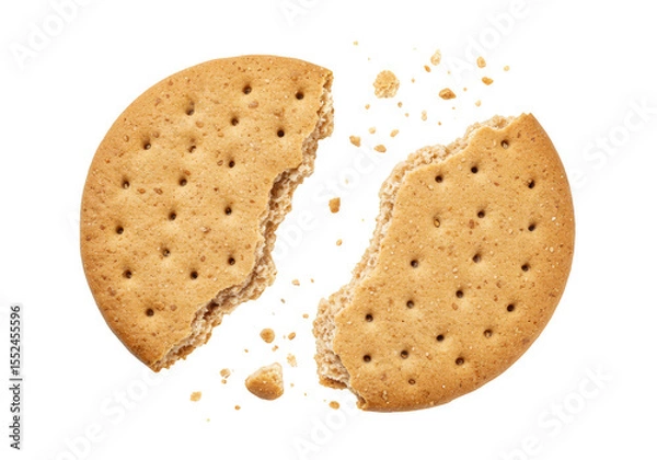 Obraz Isolated Transparent Background of Broken Brown Biscuit Cracker Cookie
