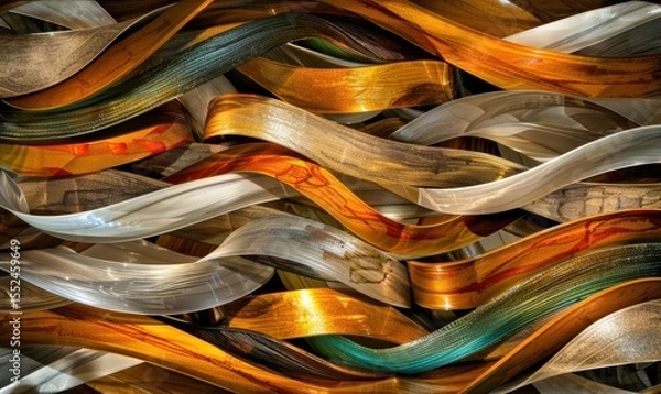 Fototapeta Abstract swirls background texture featuring curved textured bands