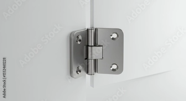 Obraz Metallic hinge on a light colored surface