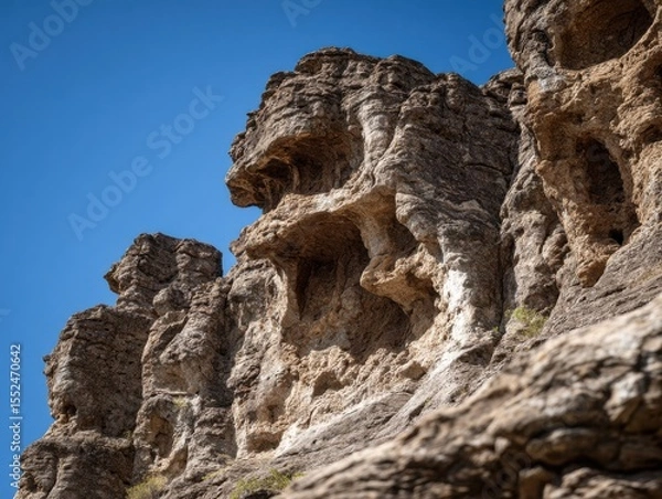 Fototapeta A Timeless And Ancient Rock On A Mountain