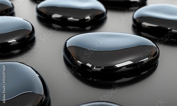 Fototapeta Smooth black stones elegant abstract minimalism for background use