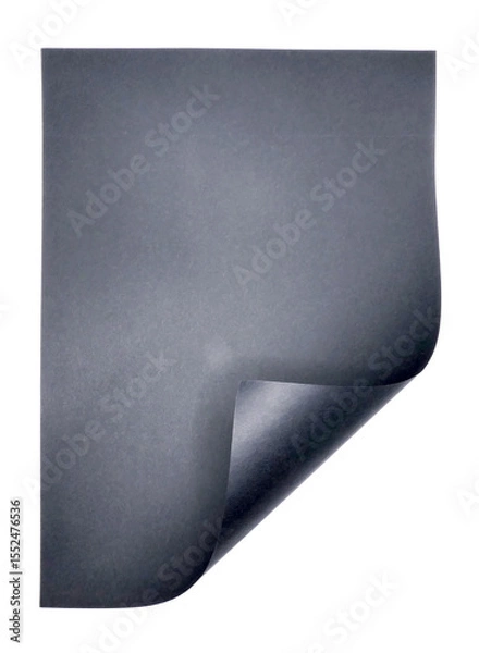 Fototapeta Black paper with curved corners on transparent background png file