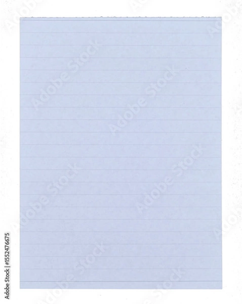 Fototapeta White sheet of paper with lines on transparent background png file