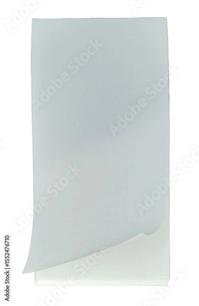 Fototapeta A blank notebook with a curved sheet of paper at the corner on transparent background png file