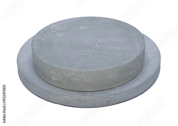 Fototapeta Concrete template podium pedestal for show cosmetic or skin care products display on transparent background png file