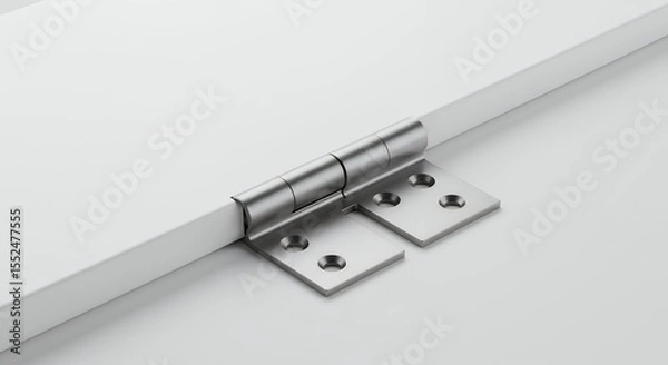 Obraz Metal hinges on white background