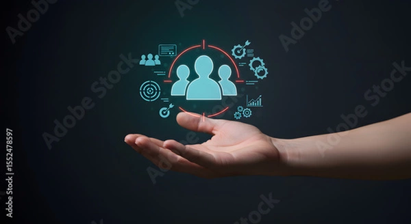 Fototapeta Human Resources and Teamwork Concept on Hand