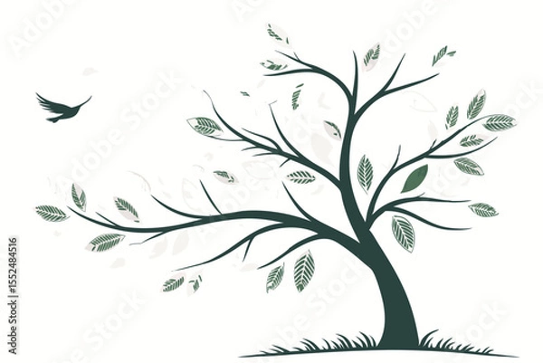 Obraz Elegant Tree and Leaf Vector Collection