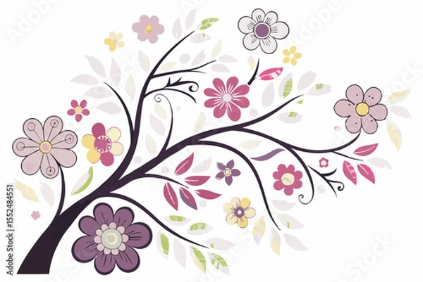 Obraz Floral Tree and Leaf Design Elements