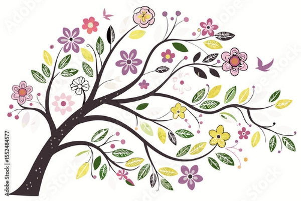 Obraz Floral Tree and Leaf Design Elements
